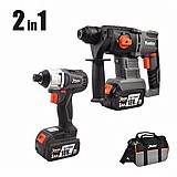 סט אימפקט+פטישון Hunter 102700-001 - עם שתי סוללות 3Ah סט אימפקט+פטישון Hunter 102700-001 - עם שתי סוללות 3Ah