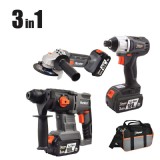 סט פטישון+מברגת אימפקט+משחזת Hunter 102700-010 - עם שתי סוללות 5Ah סט פטישון+מברגת אימפקט+משחזת Hunter 102700-010 - עם שתי סוללות 5Ah