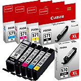 סט 5 ראשי דיו מקוריים Canon PGI570XL- CLI571XL סט 5 ראשי דיו מקוריים Canon PGI570XL- CLI571XL