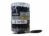 סט 50 עטים כדוריים שחורים עם לחצן 1 מ"מ G7 - מבית Cobra סט 50 עטים כדוריים שחורים עם לחצן 1 מ"מ G7 - מבית Cobra
