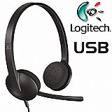 אוזניות קשת חוטיות Logitech H340 בצבע שחור אוזניות קשת חוטיות Logitech H340 בצבע שחור