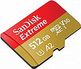 כרטיס זיכרון Sandisk Extreme 512GB Micro SD UHS 190Mb/s SDSQXAV-512G-GN6MN כרטיס זיכרון Sandisk Extreme 512GB Micro SD UHS 190Mb/s SDSQXAV-512G-GN6MN